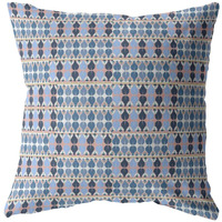 Amrita Sen Spades Broadcloth Indoor Outdoor Zippered Pillow Light Blue and Gray