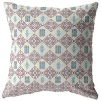 Amrita Sen Coral Sea Suede Blown and Closed Pillow Muted Pink