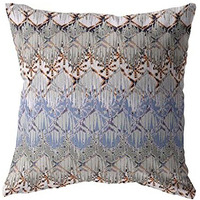 Amrita Sen Hatches Broadcloth Indoor Outdoor Blown and Closed Pillow Muted Orange