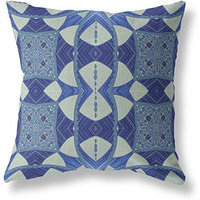 Amrita Sen Cosmic Circle Sprays Suede Zippered Pillow with Insert Dark Muted Blue