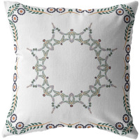 Amrita Sen Wildflower Star Broadcloth Indoor Outdoor Blown and Closed Pillow White
