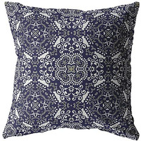 Amrita Sen Boho Sky Suede Blown and Closed Pillow Navy