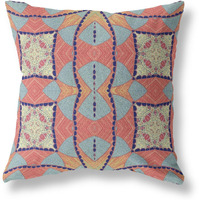 Amrita Sen Cosmic Circle Sprays Broadcloth Indoor Outdoor Zippered Pillow Red Orange Indigo