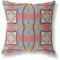 Amrita Sen Cosmic Circle Sprays Suede Blown and Closed Pillow Red Orange Indigo
