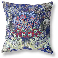 Amrita Sen Vase Sunflower Matches Suede Blown and Closed Pillow Electric Blue
