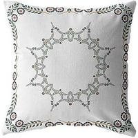 Amrita Sen Wildflower Star Broadcloth Indoor Outdoor Blown and Closed Pillow White