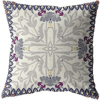 Amrita Sen Boho Frame Suede Blown and Closed Pillow Gray
