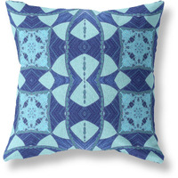 Amrita Sen Cosmic Circle Sprays Broadcloth Indoor Outdoor Blown and Closed Pillow Blue Sky Blue