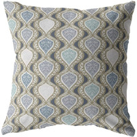 Amrita Sen Flower Prism Broadcloth Indoor Outdoor Zippered Pillow Copper and Gray