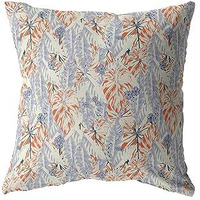 Amrita Sen Sleepy Tropics Broadcloth Indoor Outdoor Zippered Pillow Orange