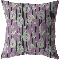 Amrita Sen Tropics Falling Broadcloth Indoor Outdoor Blown and Closed Pillow Pink and White