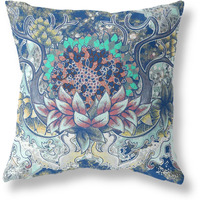 Amrita Sen Vase Sunflower Matches Suede Blown and Closed Pillow Blue Aqua Yellow