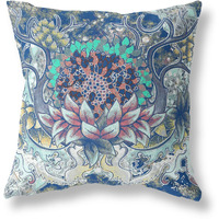 Amrita Sen Vase Sunflower Matches Suede Blown and Closed Pillow Blue Aqua Yellow
