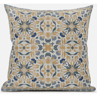 Amrita Sen Jahan Paisley Throw Pillow with Removable Cover in Muted Green Peach 16x16