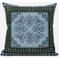 Amrita Sen Window Wreath Palace Throw Pillow with Removable Cover in Light Blue 16x16