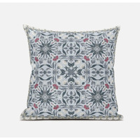Amrita Sen Jahan Paisley Throw Pillow with Removable Cover in Muted Orange Indigo 20x20