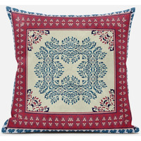 Amrita Sen Window Wreath Palace Throw Pillow with Removable Cover in Blue Gray 20x20