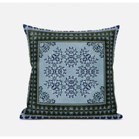 Amrita Sen Window Wreath Palace Throw Pillow with Removable Cover in Light Blue 20x20