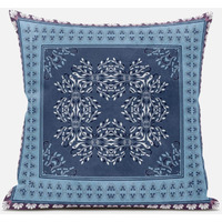 Amrita Sen Window Wreath Palace Throw Pillow with Removable Cover in Magenta Beige Indigo 18x18