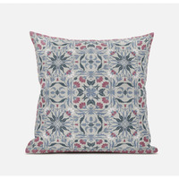 Amrita Sen Jahan Paisley Throw Pillow with Removable Cover in Muted Green Gray Indigo 20x20