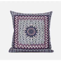 Amrita Sen Holy Tie Die Flower Throw Pillow with Removable Cover in Gray Orange 20x20
