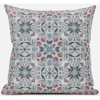 Amrita Sen Jahan Paisley Throw Pillow with Removable Cover in Muted Green Gray Indigo 18x18