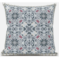 Amrita Sen Jahan Paisley Throw Pillow with Removable Cover in Muted Orange Indigo 18x18