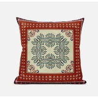 Amrita Sen Window Wreath Palace Throw Pillow with Removable Cover in Pink Indigo 16x16