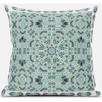 Amrita Sen Geostar Wreath Palace Throw Pillow with Removable Cover in Dark Purple White 20x20