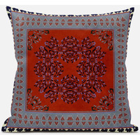 Amrita Sen Window Wreath Palace Throw Pillow with Removable Cover in Blue Green 20x20