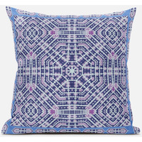 Amrita Sen Geostar Wreath Palace Throw Pillow with Removable Cover in Indigo Hot Pink 18x18