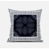 Amrita Sen Window Wreath Palace Throw Pillow with Removable Cover in Light Green Blue 18x18