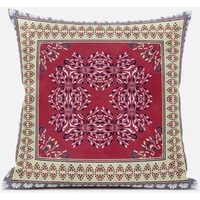 Amrita Sen Window Wreath Palace Throw Pillow with Removable Cover in Blue Light Blue 20x20