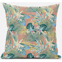Amrita Sen Plant Illusion Throw Pillow with Removable Cover in Gray 20x20