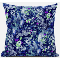 Amrita Sen Sea Garden Rose Throw Pillow with Removable Cover in Red 16x16