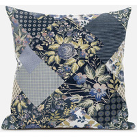 Amrita Sen Arizona Floral Patches Throw Pillow with Removable Cover in Orange 20x20