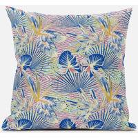Amrita Sen Plant Illusion Throw Pillow with Removable Cover in Green Gray Black 18x18
