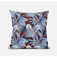 Amrita Sen Plant Illusion Throw Pillow with Removable Cover in Green Indigo Beige 18x18