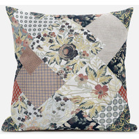 Amrita Sen Arizona Floral Patches Throw Pillow with Removable Cover in Peach 20x20