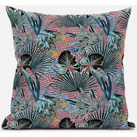 Amrita Sen Plant Illusion Throw Pillow with Removable Cover in Gold Cream 20x20