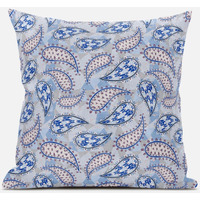 Amrita Sen Paisley on Abstract Throw Pillow with Removable Cover in Peach Cream Black 20x20