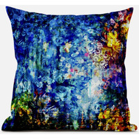 Amrita Sen Sea Garden Rose Throw Pillow with Removable Cover in Light Green Gray 16x16