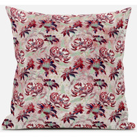 Amrita Sen Roses Sprayed Stars Throw Pillow with Removable Cover in Yellow Pink 18x18