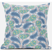 Amrita Sen Paisley on Abstract Throw Pillow with Removable Cover in Cream Magenta Red 18x18
