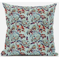 Amrita Sen Roses Sprayed Stars Throw Pillow with Removable Cover in Light Blue Pink Indigo 20x20