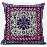 Amrita Sen Holy Tie Die Flower Throw Pillow with Removable Cover in Dark Green Gray 16x16