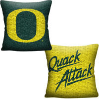 Northwest NCAA Oregon Ducks Unisex-Adult Double Sided Woven Jacquard Pillow, 20" x 20", Invert