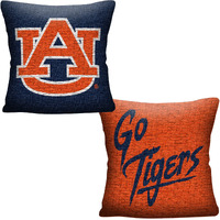 The Northwest Company NCAA Auburn Tigers Double Sided Woven Jacquard Pillow, 20" x 20", Invert