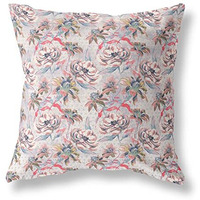 Amrita Sen Designs Roses Sprayed Stars Indoor/Outdoor Fabric Pillow in Purple Pink 20x20