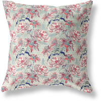 Amrita Sen Roses Sprayed Stars Indoor/Outdoor Pillow in Light Green Red 28x28